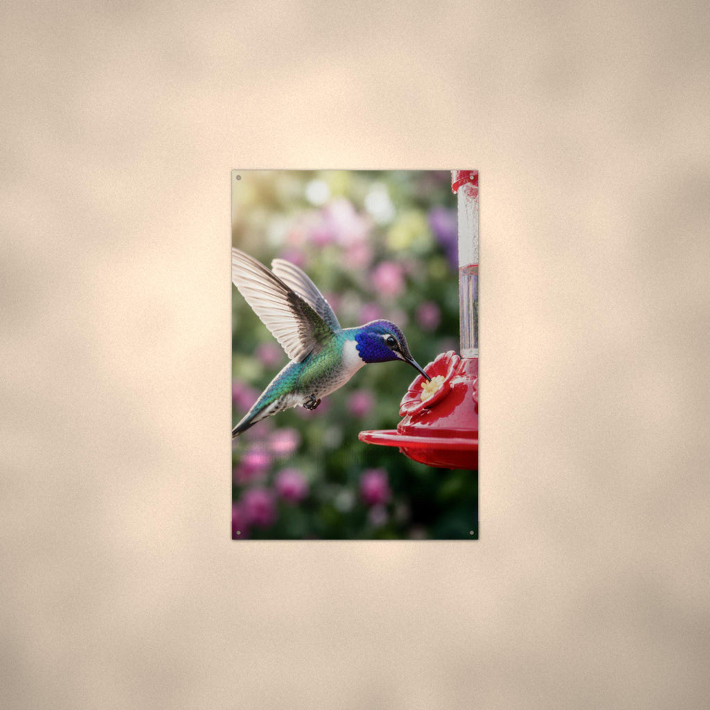 Feeder Hummingbird Hummingbird Metal Sign Aluminum Sign — alternate angle