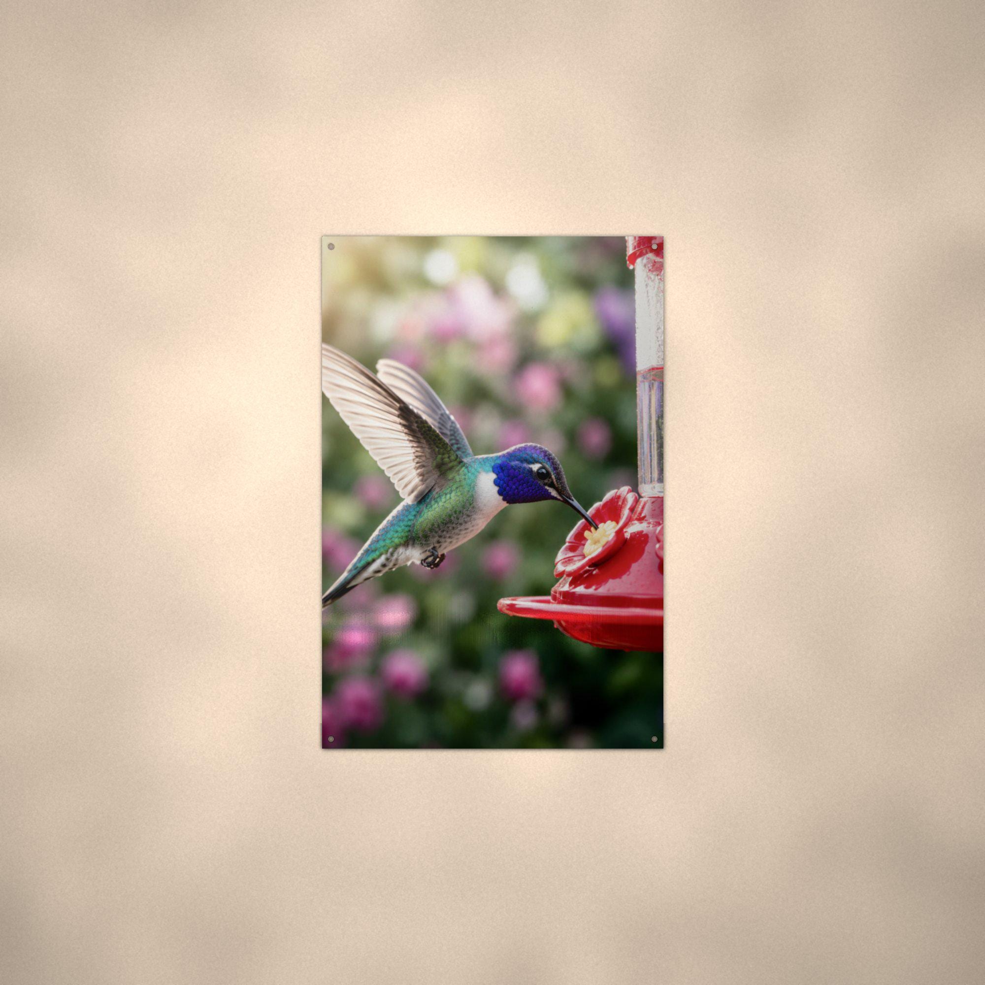 Feeder Hummingbird Hummingbird Metal Sign Aluminum Sign — alternate angle