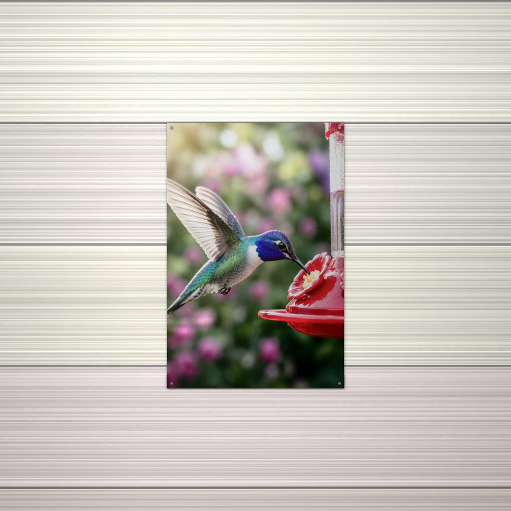 Feeder Hummingbird Hummingbird Metal Sign Aluminum Sign — alternate angle