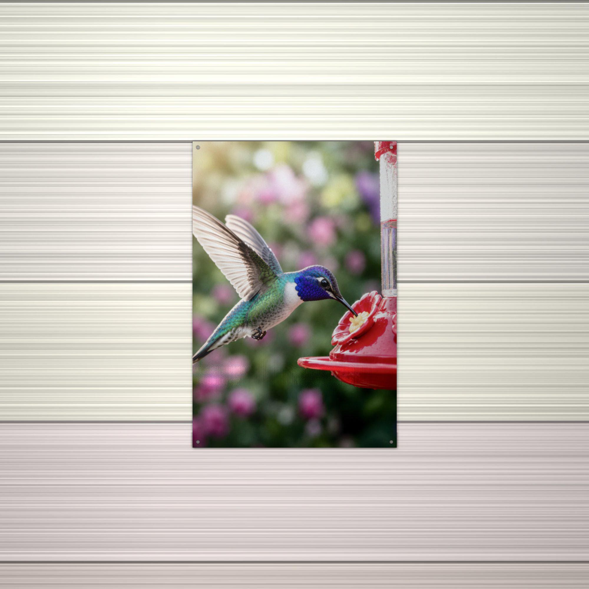 Feeder Hummingbird Hummingbird Metal Sign Aluminum Sign — alternate angle