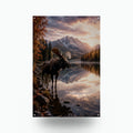 Moose Reflection Moose Metal Sign Aluminum Sign — front view on white background