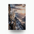Mountain Goat Cliff Mountain Goat Metal Sign Aluminum Sign — front view on white background