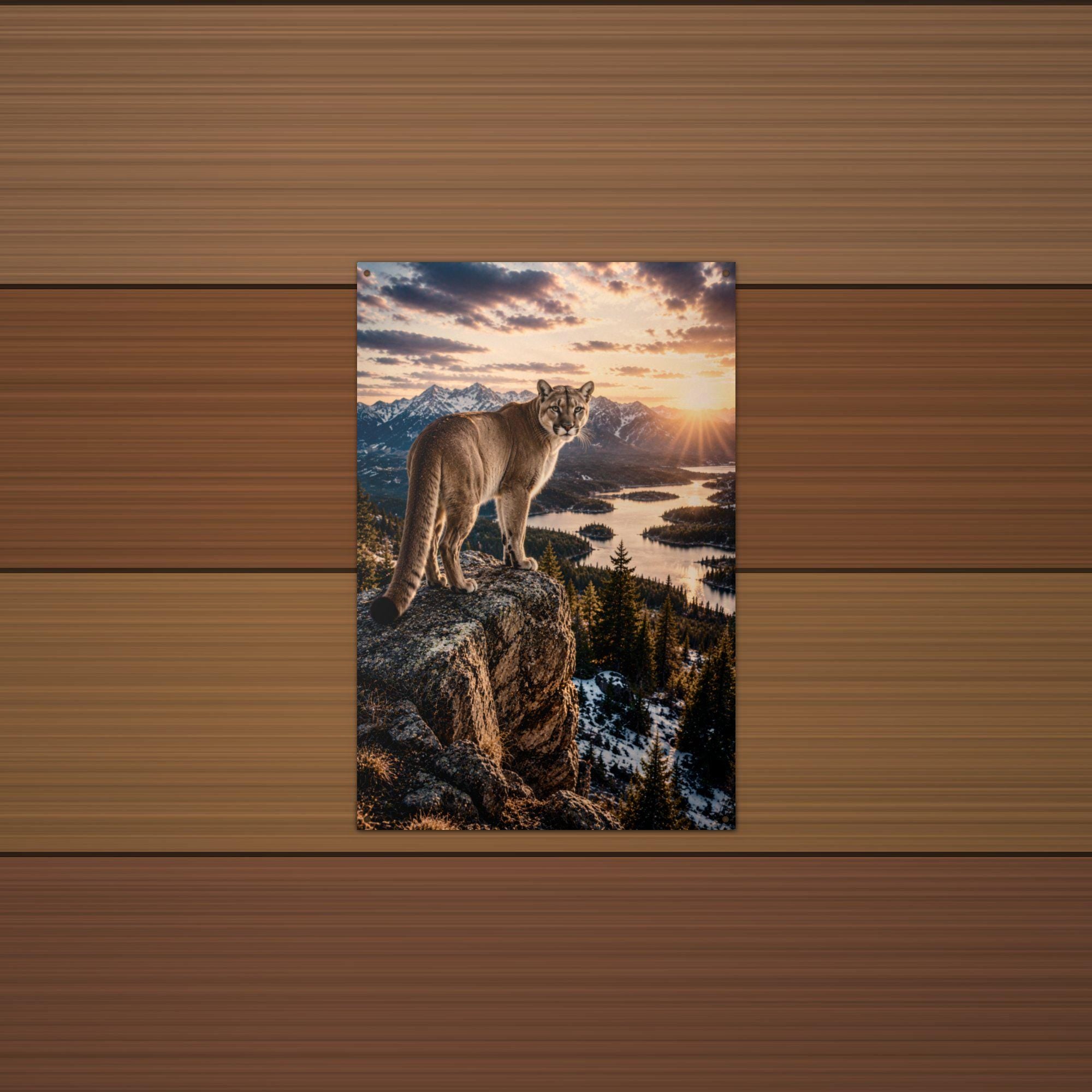 Cougar Overlook Cougar Metal Sign Aluminum Sign — lifestyle setting