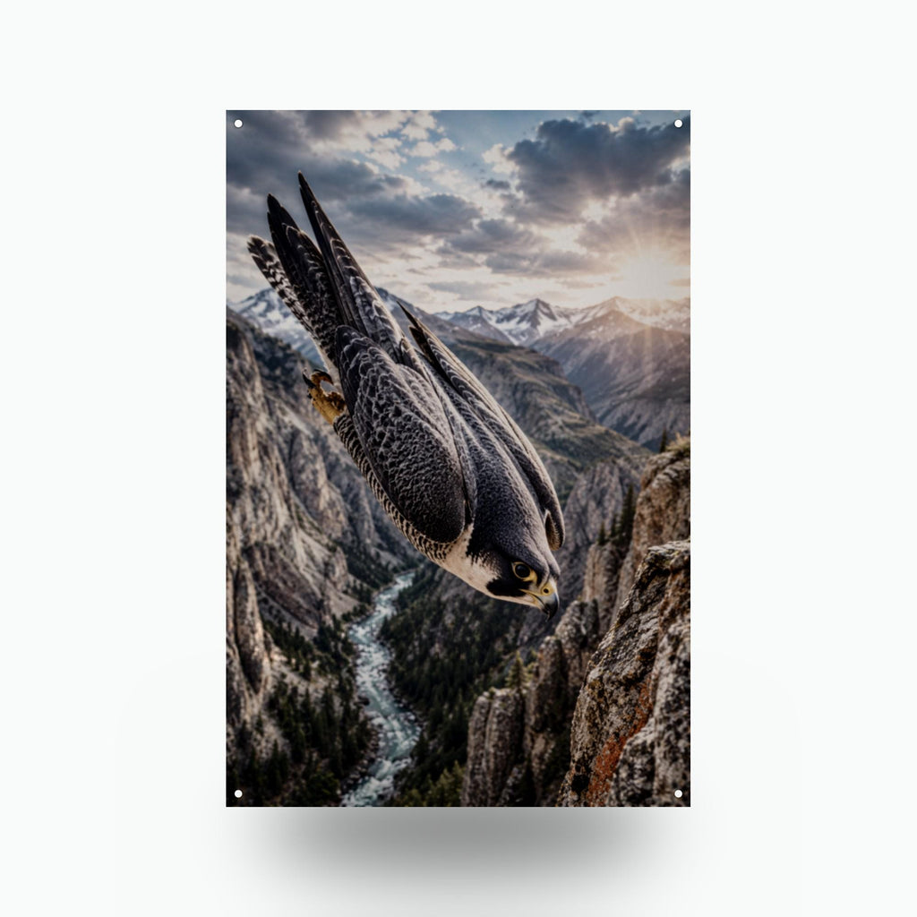 Falcon Canyon Falcon Metal Sign Aluminum Sign — front view on white background