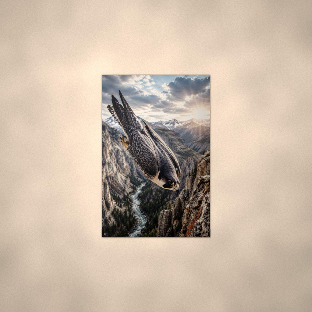 Falcon Canyon Falcon Metal Sign Aluminum Sign — alternate angle