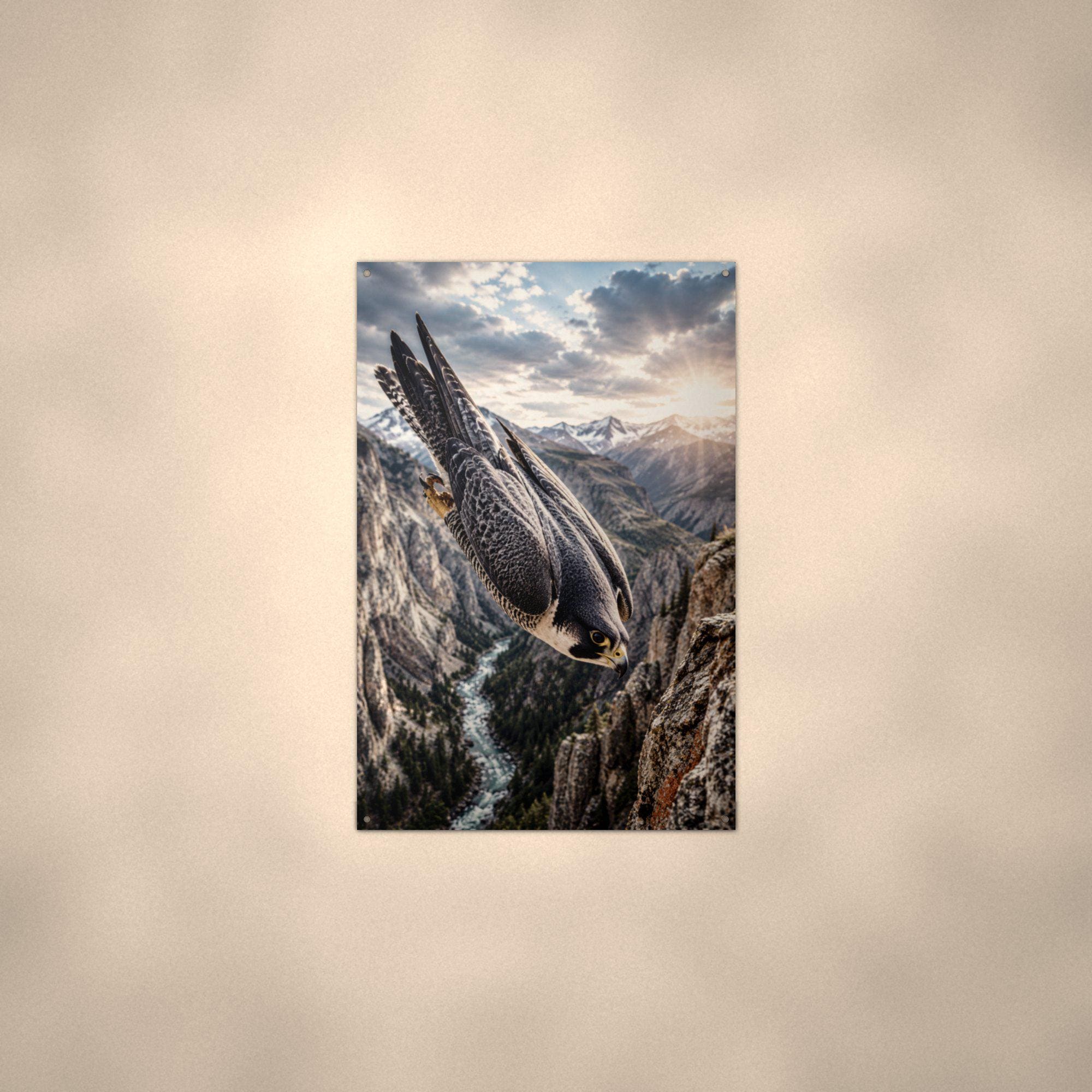 Falcon Canyon Falcon Metal Sign Aluminum Sign — alternate angle