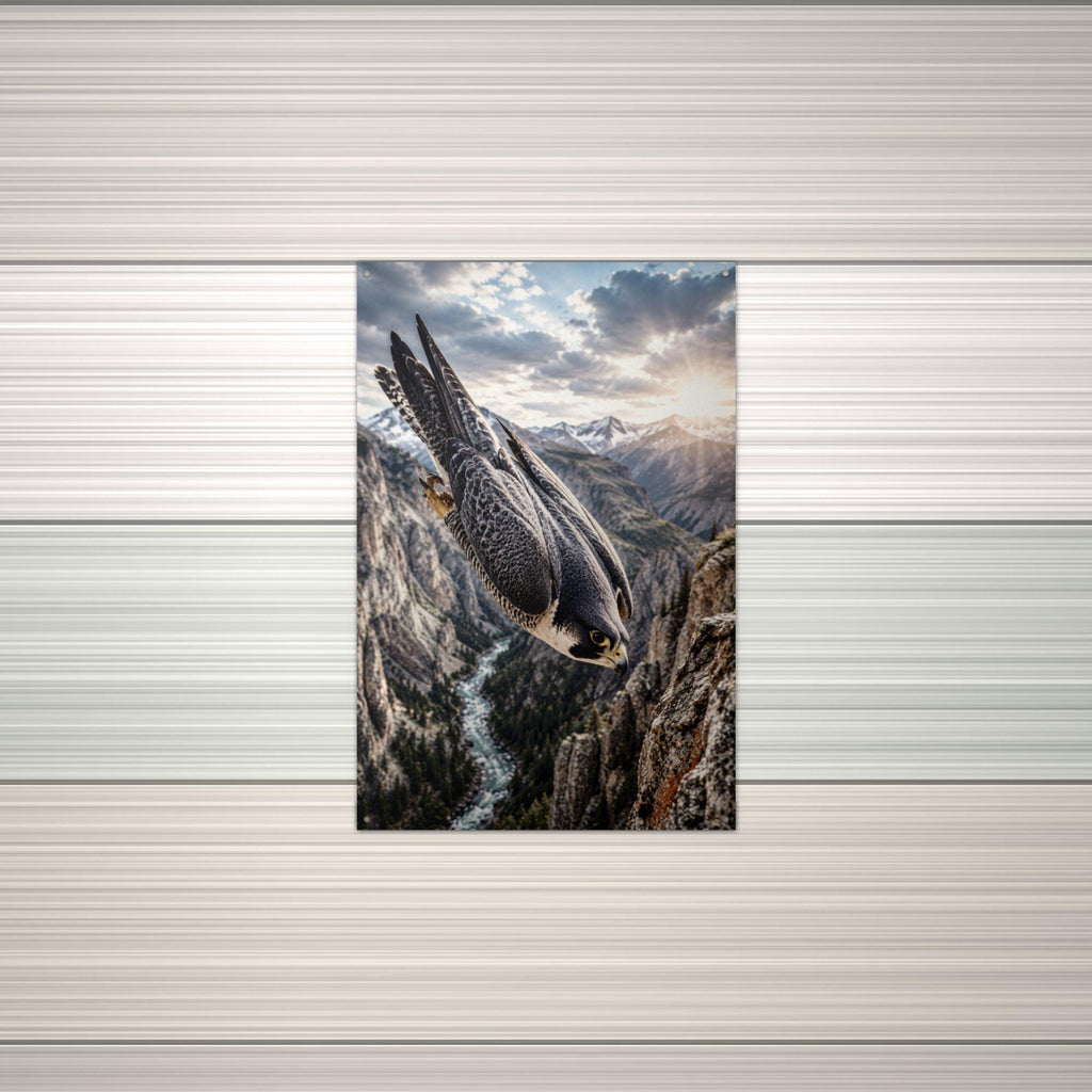 Falcon Canyon Falcon Metal Sign Aluminum Sign — alternate angle