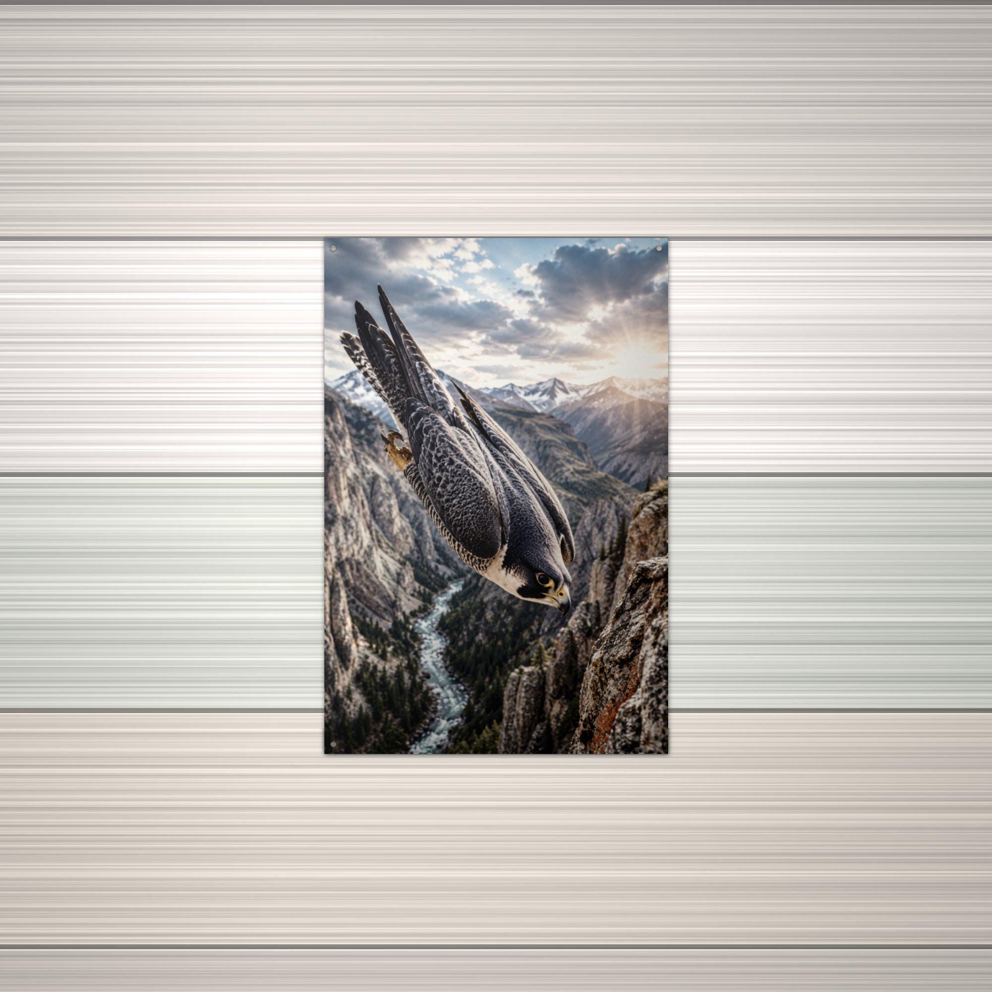 Falcon Canyon Falcon Metal Sign Aluminum Sign — alternate angle