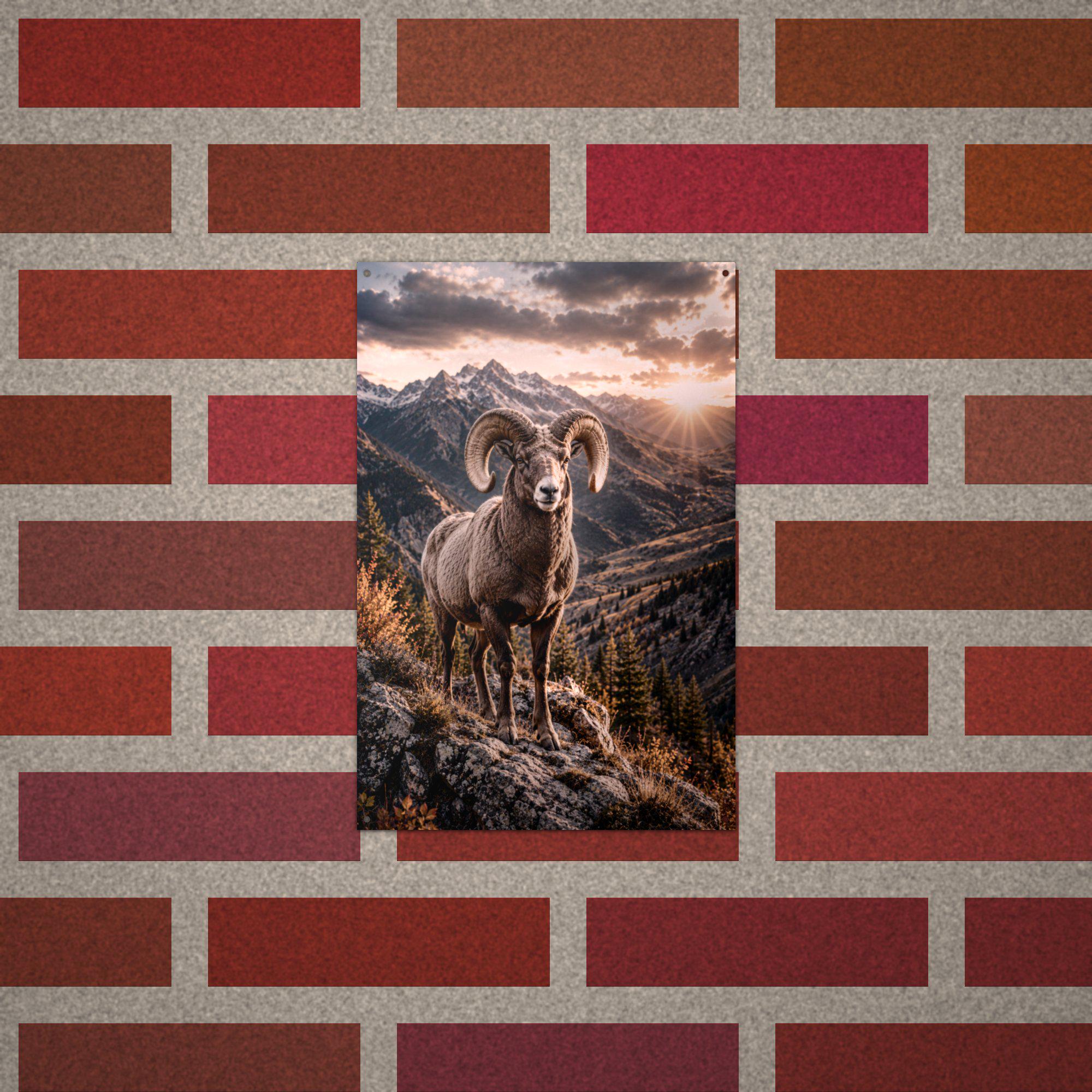 Bighorn Sunset Bighorn Sheep Metal Sign Aluminum Sign — alternate angle
