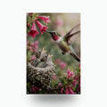 Hummingbird Nest Hummingbird Metal Sign Aluminum Sign — front view on white background