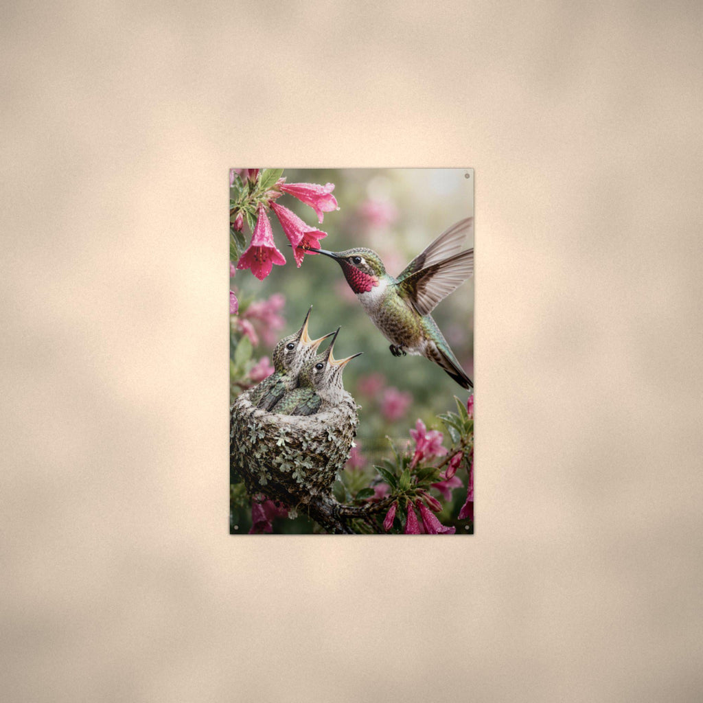 Hummingbird Nest Hummingbird Metal Sign Aluminum Sign — alternate angle