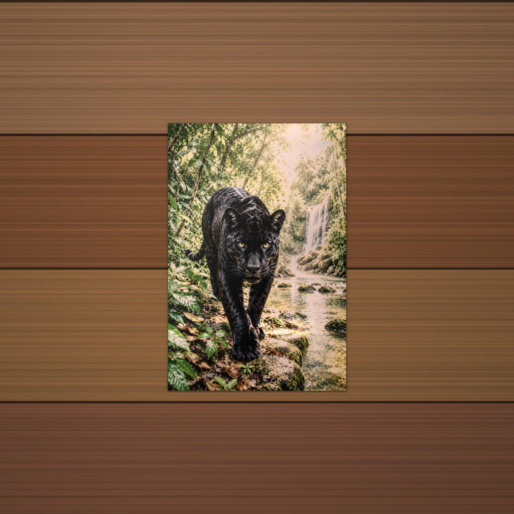 Black Panther Jungle Black Panther Metal Sign Aluminum Sign — lifestyle setting