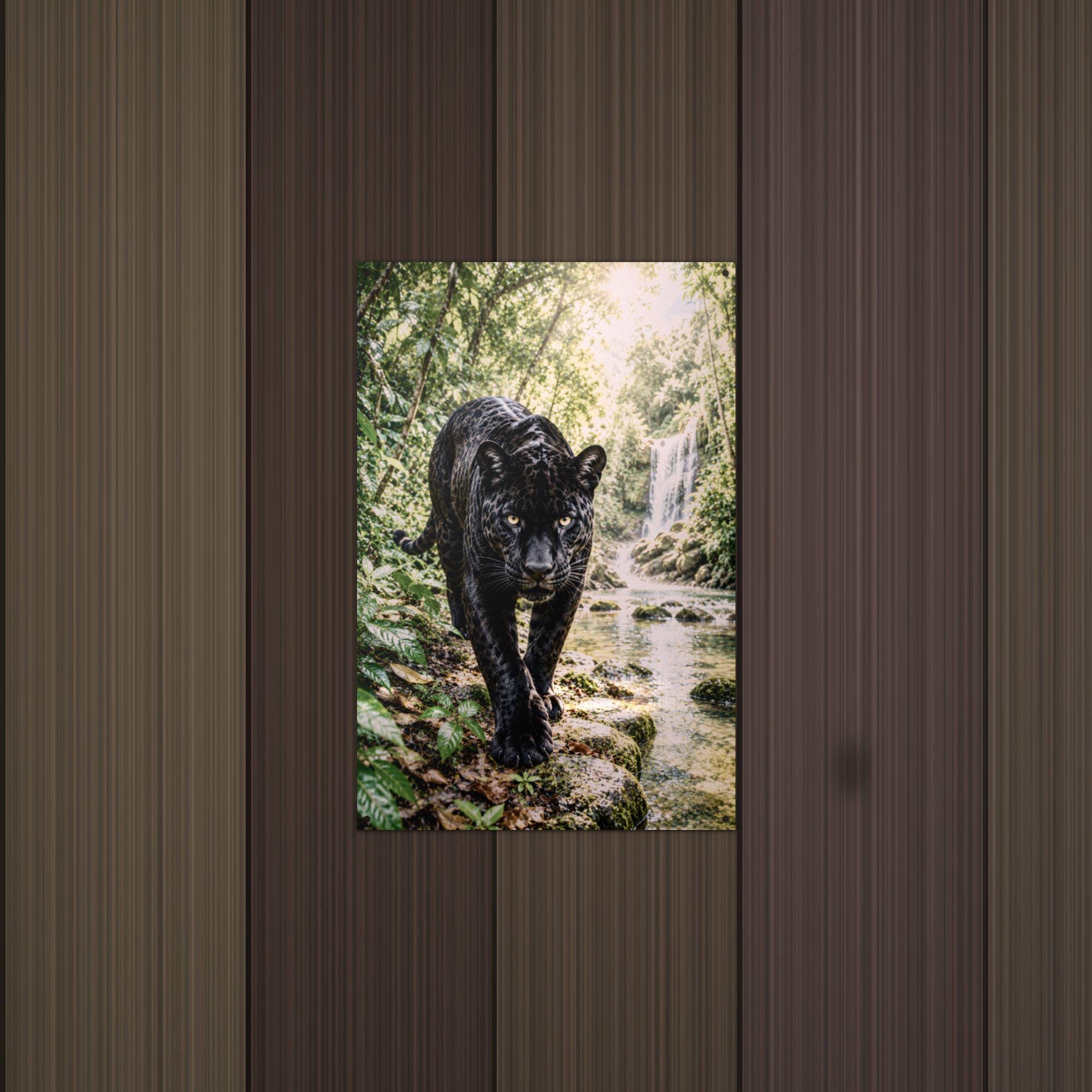 Black Panther Jungle Black Panther Metal Sign Aluminum Sign — detail view