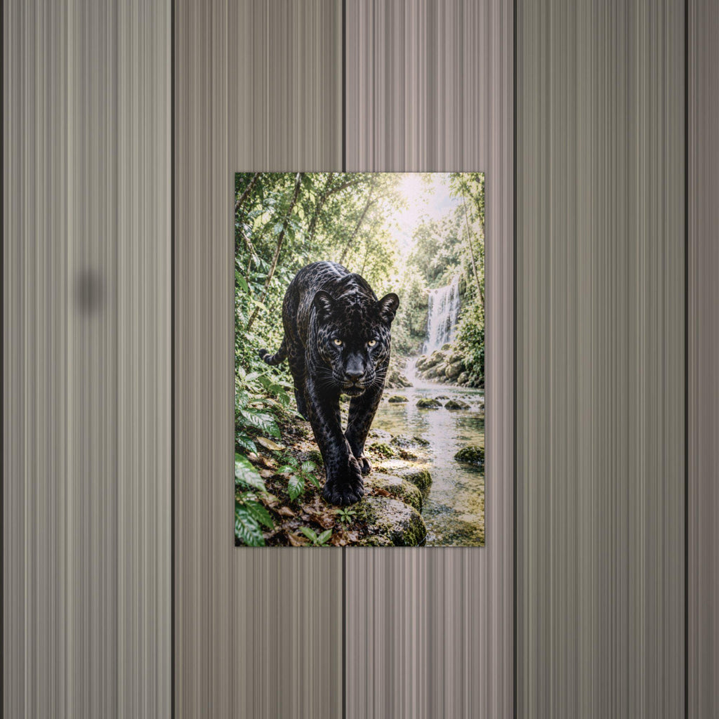 Black Panther Jungle Black Panther Metal Sign Aluminum Sign — alternate angle