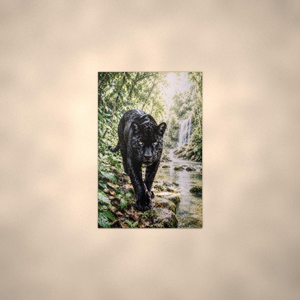 Black Panther Jungle Black Panther Metal Sign Aluminum Sign — alternate angle