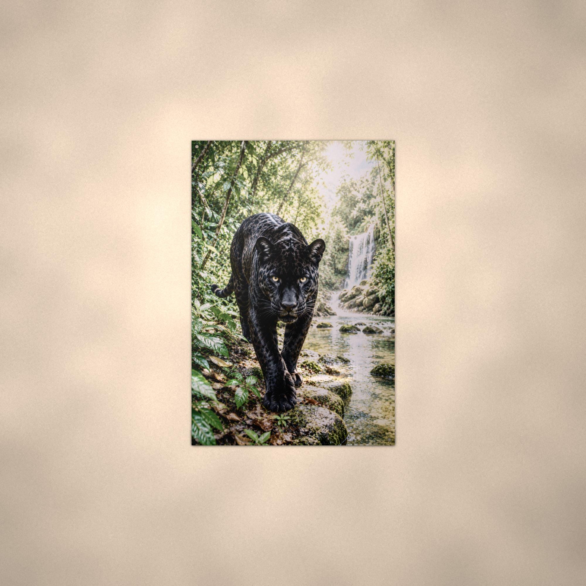 Black Panther Jungle Black Panther Metal Sign Aluminum Sign — alternate angle
