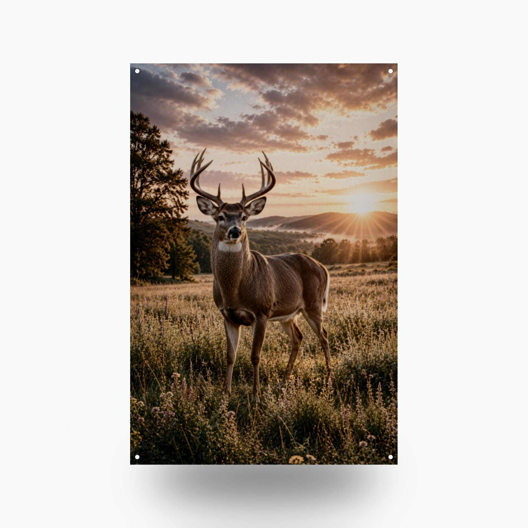 Meadow Buck Buck Metal Sign Aluminum Sign — front view on white background
