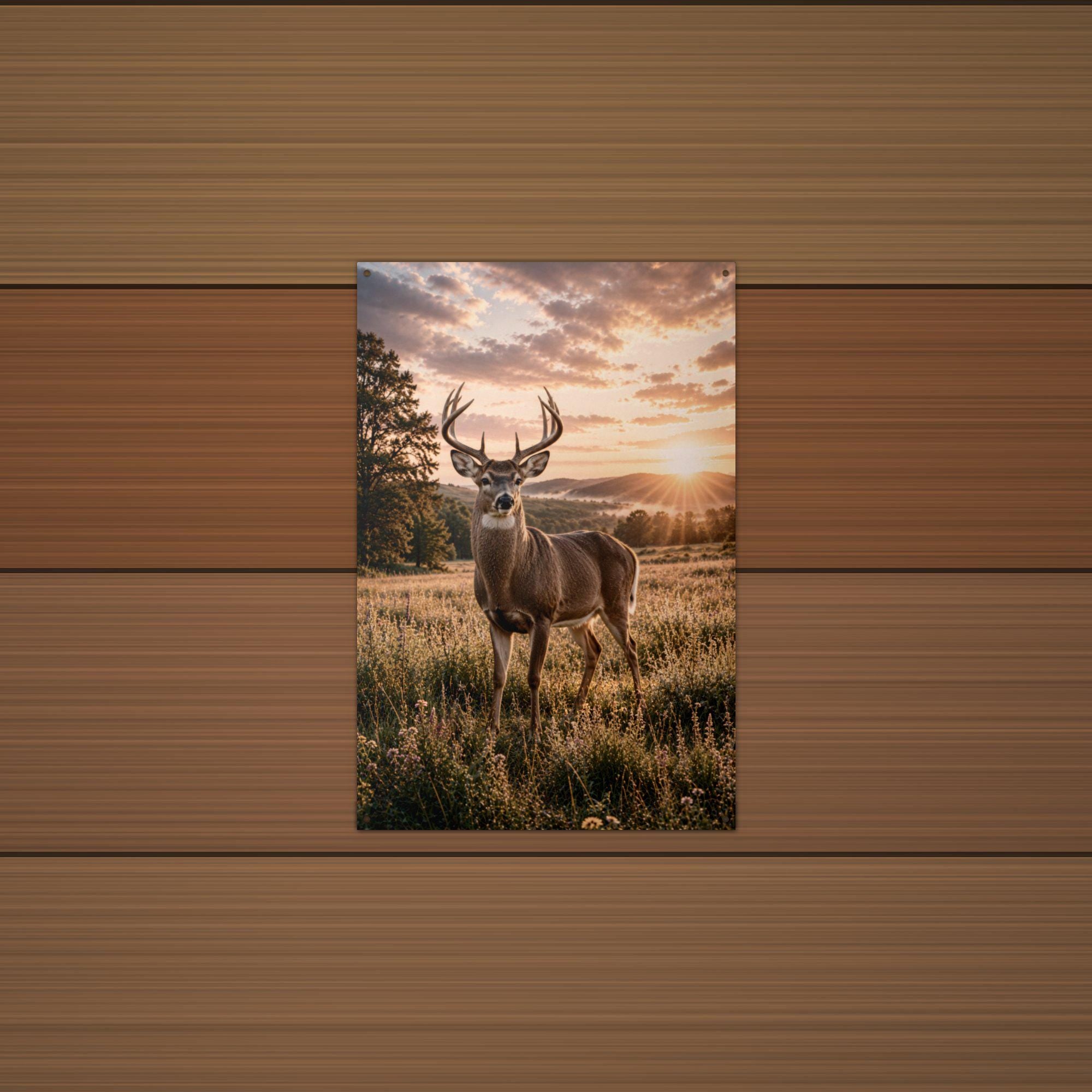 Meadow Buck Buck Metal Sign Aluminum Sign — lifestyle setting