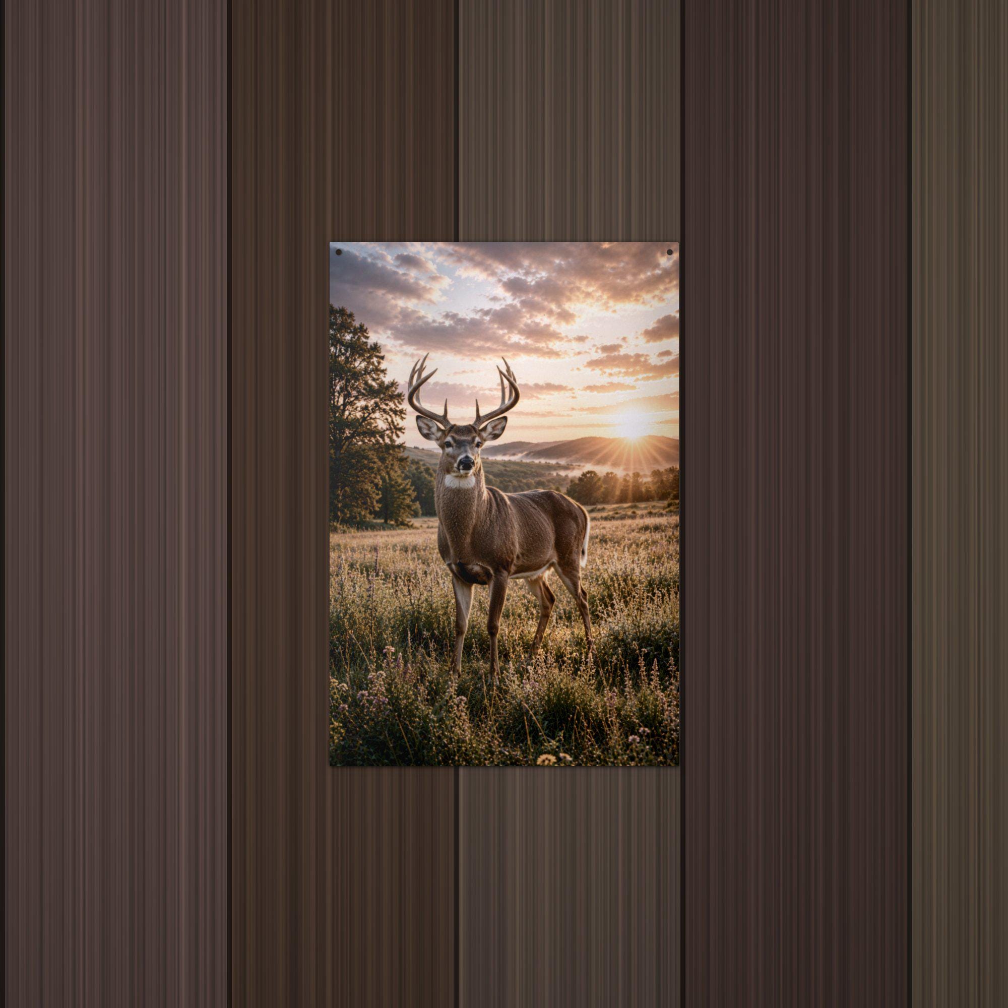Meadow Buck Buck Metal Sign Aluminum Sign — detail view
