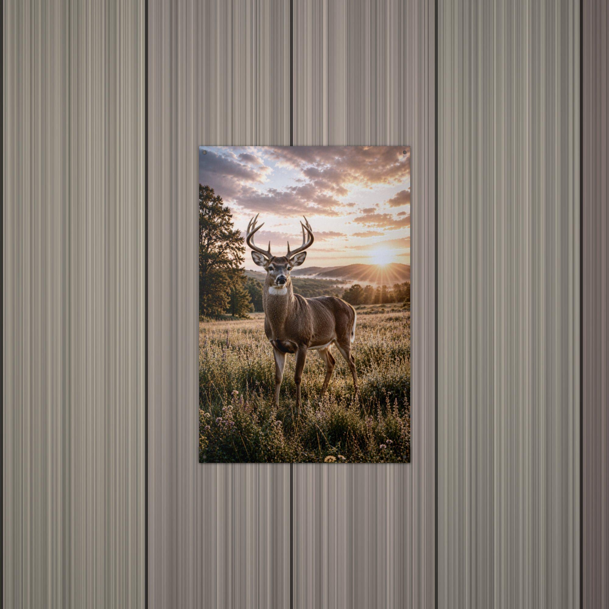 Meadow Buck Buck Metal Sign Aluminum Sign — alternate angle