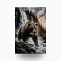 Salmon Run Grizzly Grizzly Metal Sign Aluminum Sign — front view on white background
