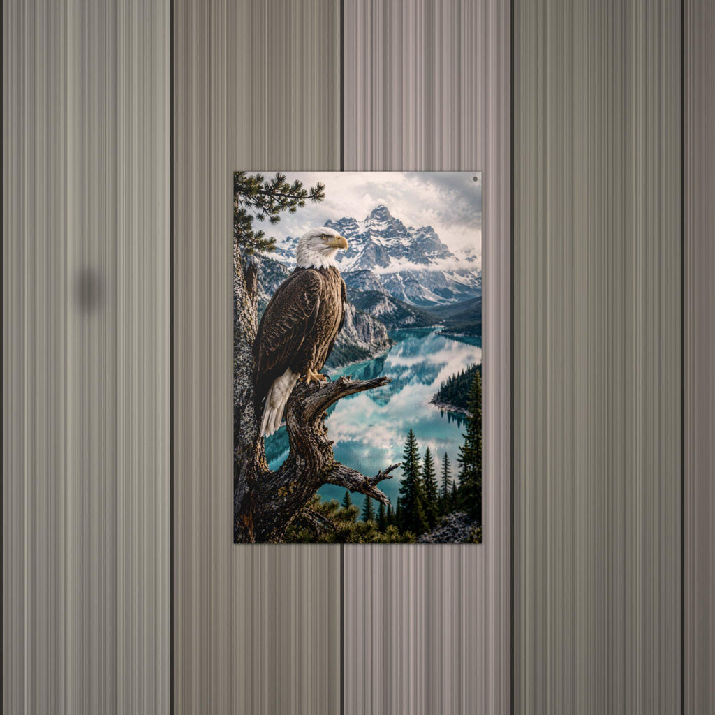 Bald Eagle Lake Overlook Bald Eagle Metal Sig Aluminum Sign — alternate angle