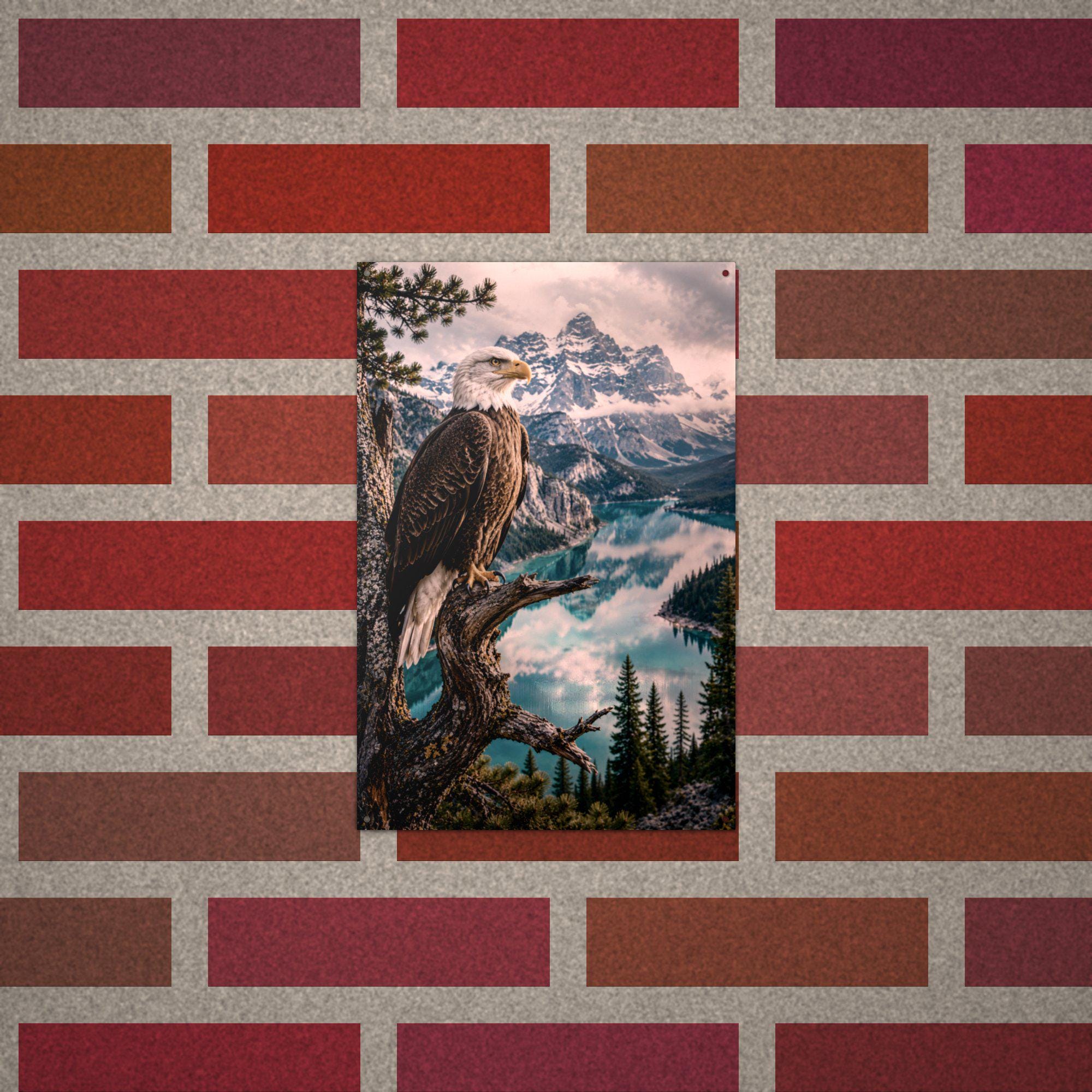 Bald Eagle Lake Overlook Bald Eagle Metal Sig Aluminum Sign — alternate angle