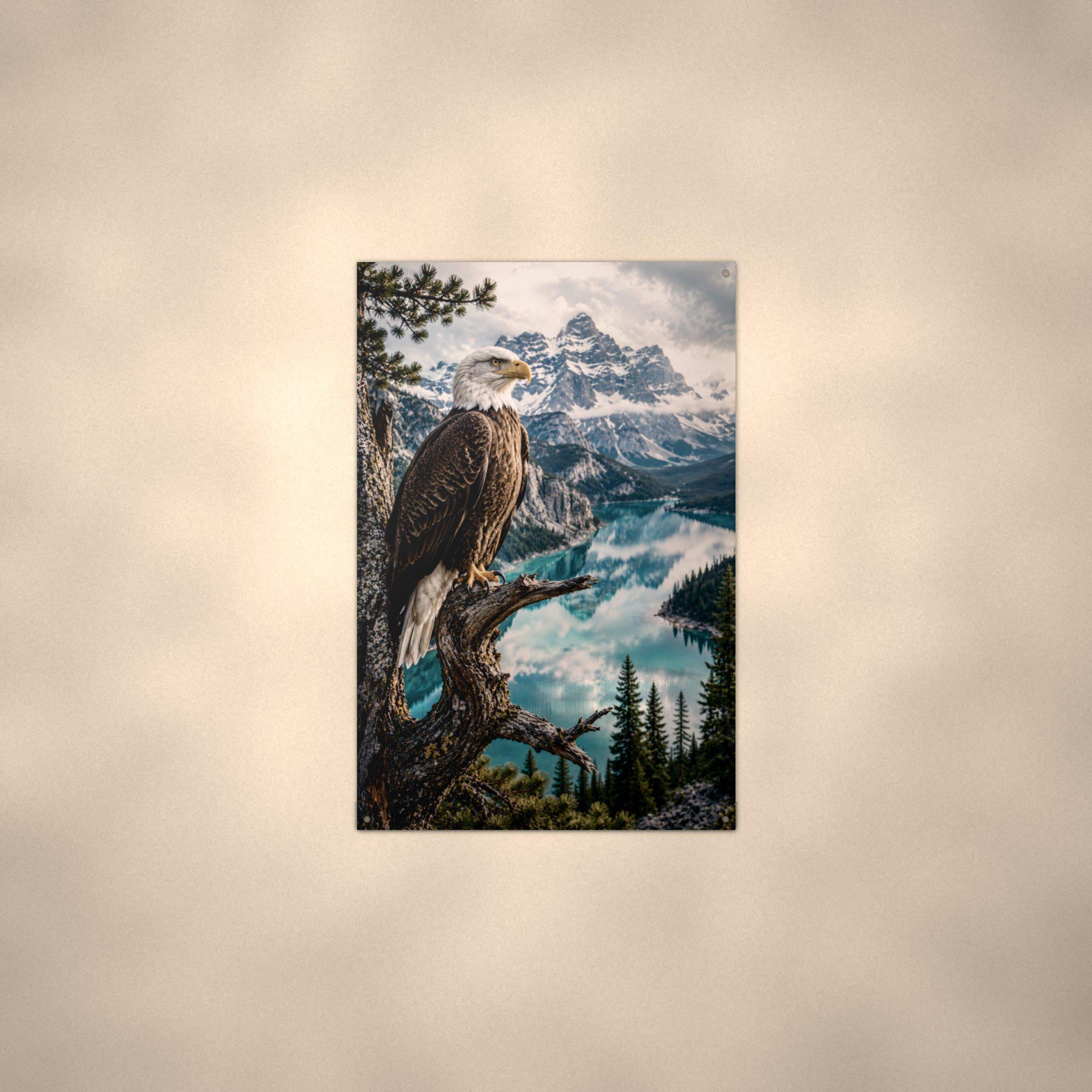 Bald Eagle Lake Overlook Bald Eagle Metal Sig Aluminum Sign — alternate angle