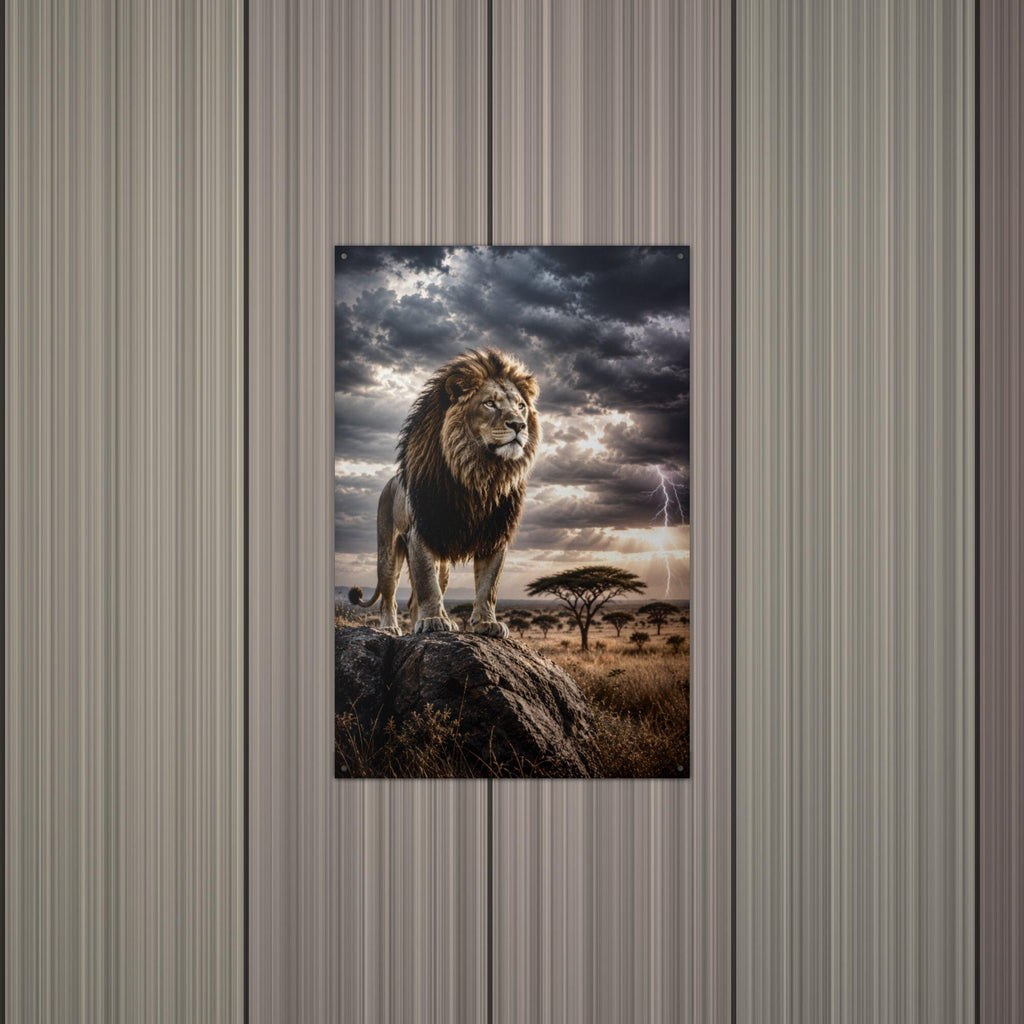 Storm Lion Lion Metal Sign Aluminum Sign — alternate angle