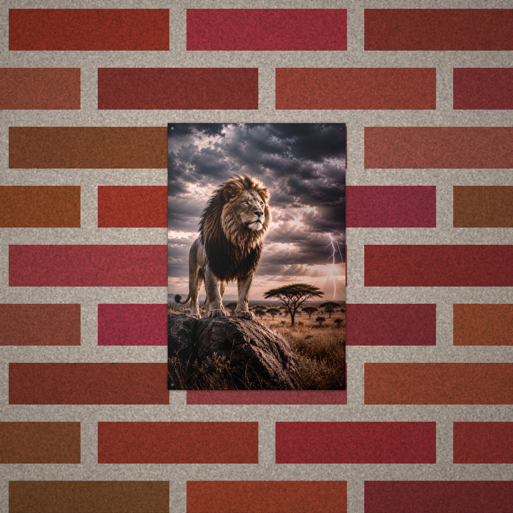 Storm Lion Lion Metal Sign Aluminum Sign — alternate angle