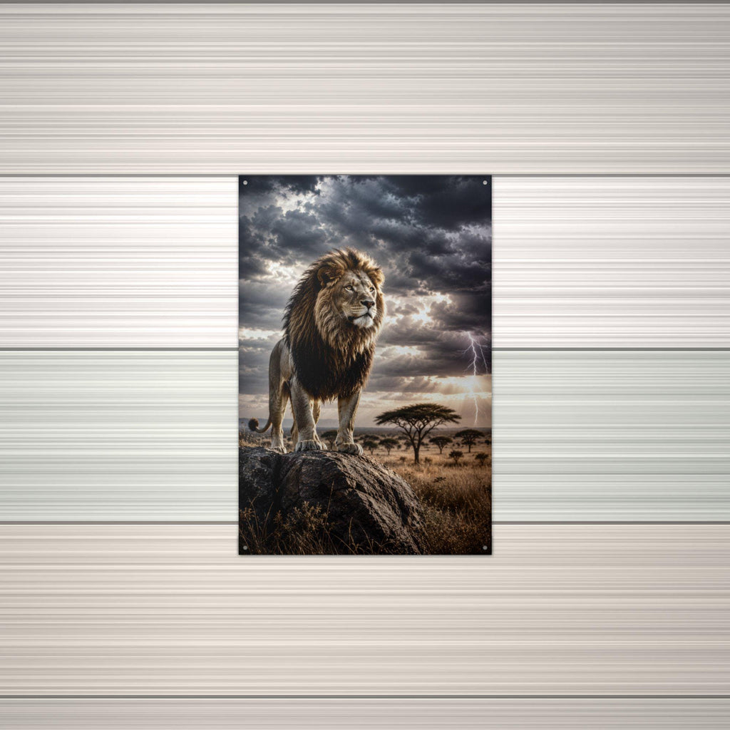 Storm Lion Lion Metal Sign Aluminum Sign — alternate angle