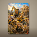 Construction Crew Animals Aluminum Sign Aluminum Sign — front view on white background