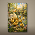 Ducklings Pond Aluminum Sign Aluminum Sign — front view on white background