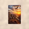 Eagle Canyon Sunset on a sublimated 8 x 12 in aluminum sign, shown whole against a plain wall — wall decor, handmade gift.