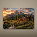 Mountain Horse Cabin Aluminum Sign Aluminum Sign — front view on white background