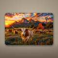 Highland Cow Farm Aluminum Sign Aluminum Sign — front view on white background