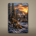 Wolf Winter Camp Aluminum Sign Aluminum Sign — front view on white background