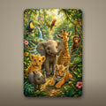 Jungle Animal Friends Aluminum Sign Aluminum Sign — front view on white background
