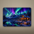 Aurora Mountain Cabin Aluminum Sign Aluminum Sign — front view on white background