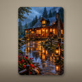 Lake Lodge Evening Aluminum Sign Aluminum Sign — front view on white background