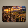 Mountain Porch View Aluminum Sign Aluminum Sign — front view on white background