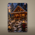 Christmas Cabin Aluminum Sign Aluminum Sign — front view on white background
