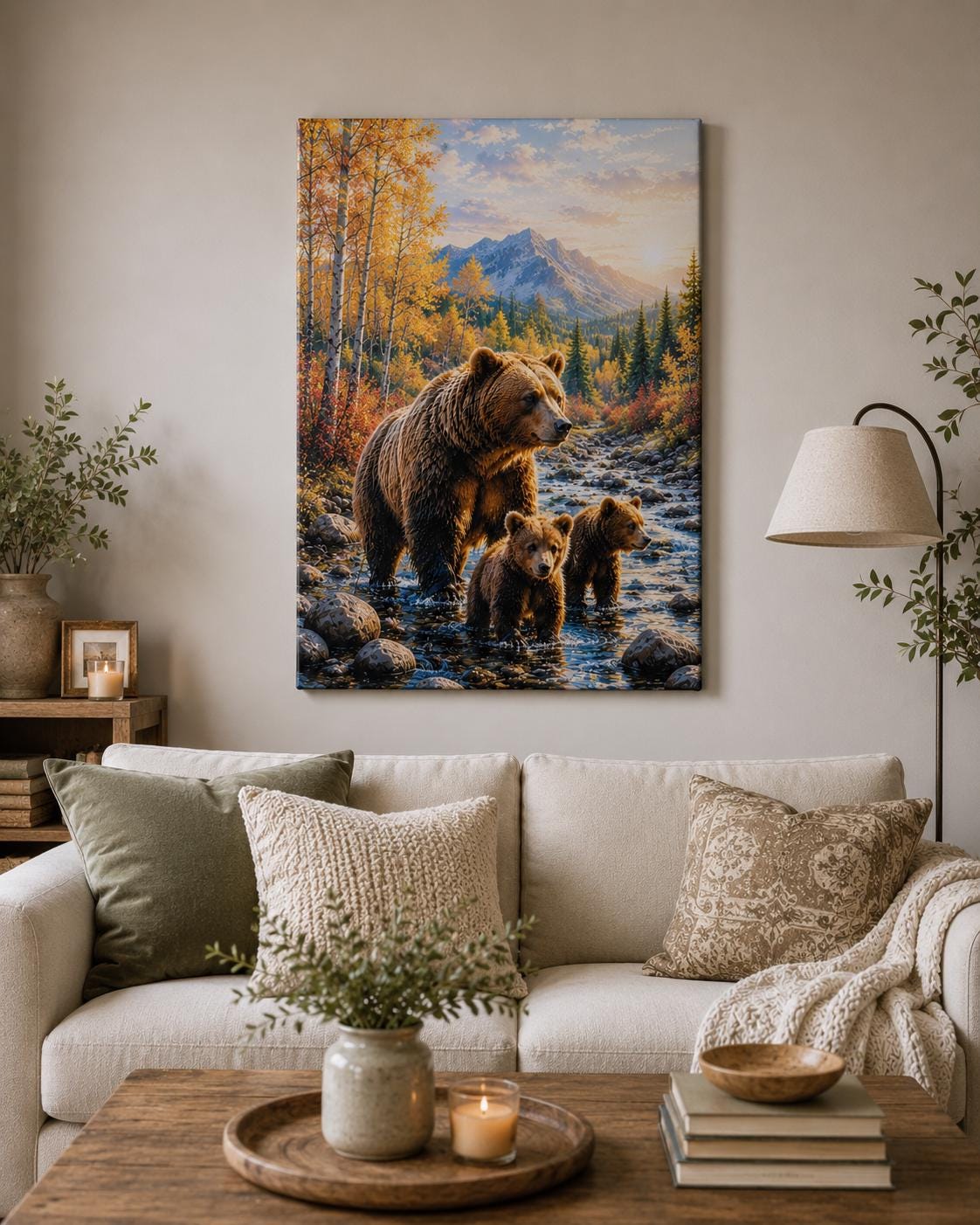 Bear Family Canvas Print Canvas Print — lifestyle setting
