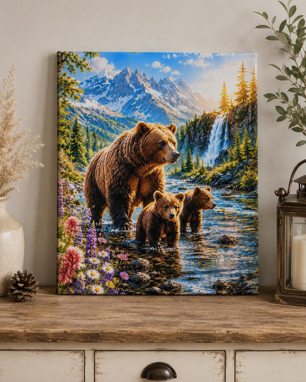 Bear Family Canvas Print Canvas Print — detail view