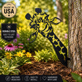 Giraffe Metal Garden Stake Metal Garden Stake — front view on white background