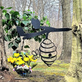 Beehive Metal Garden Stake Metal Garden Stake — front view on white background
