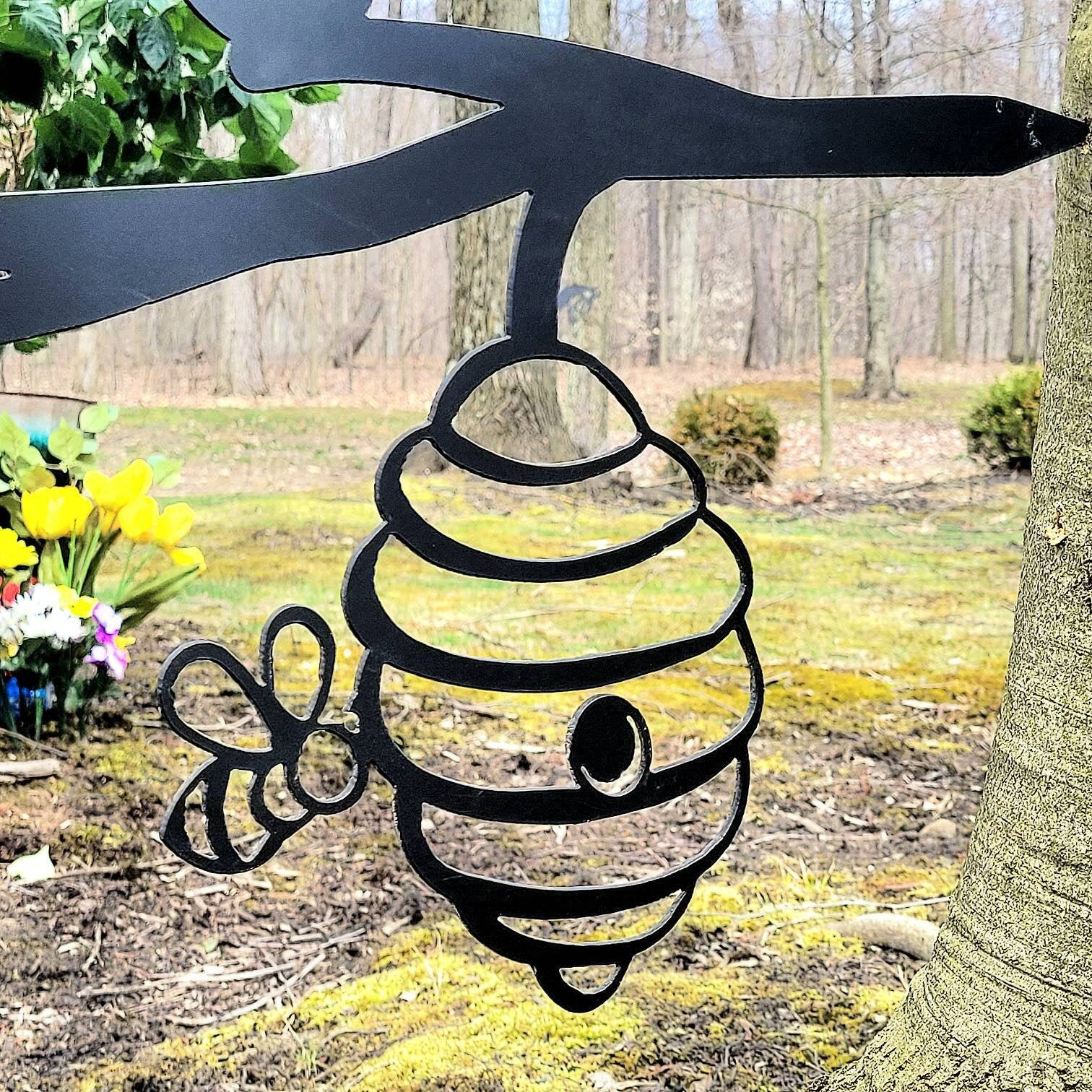 Beehive Metal Garden Stake Metal Garden Stake — lifestyle setting