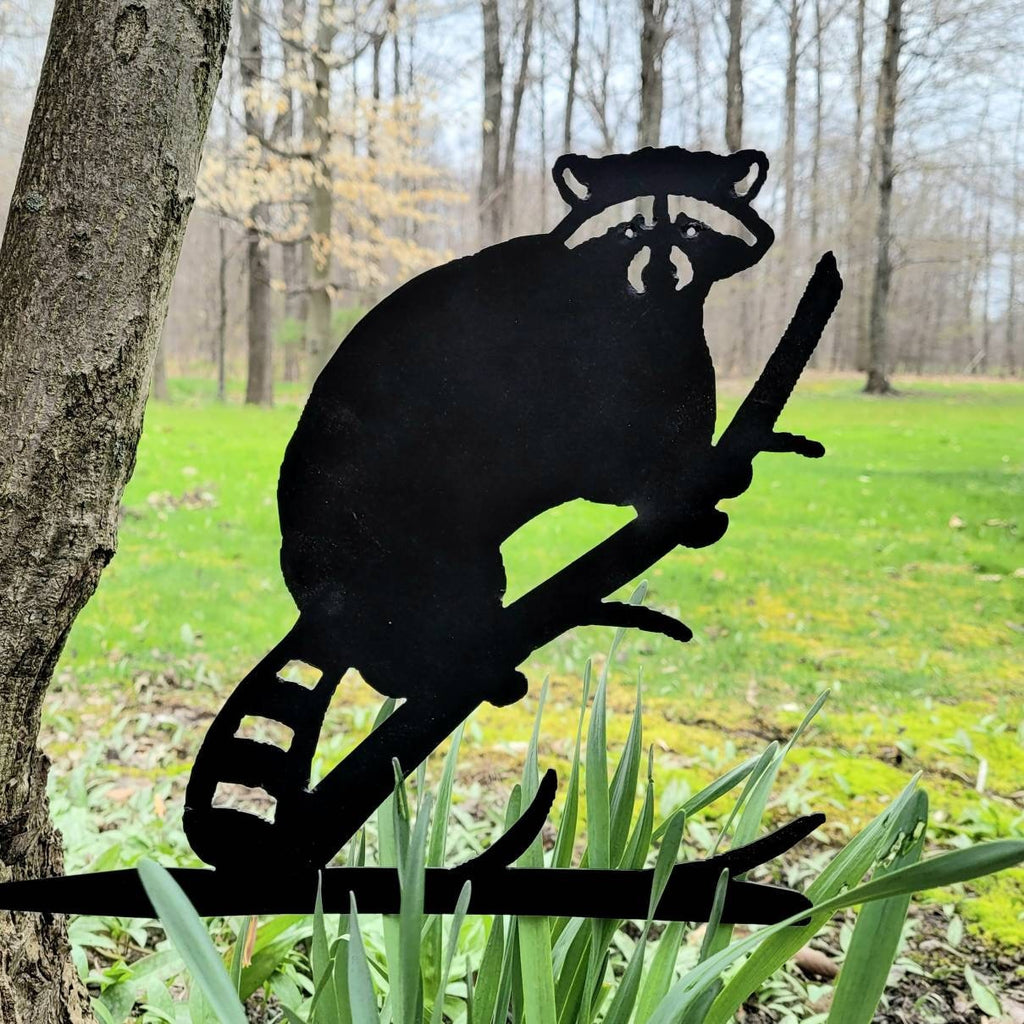 Raccoon Metal Garden Stake Metal Garden Stake — detail view