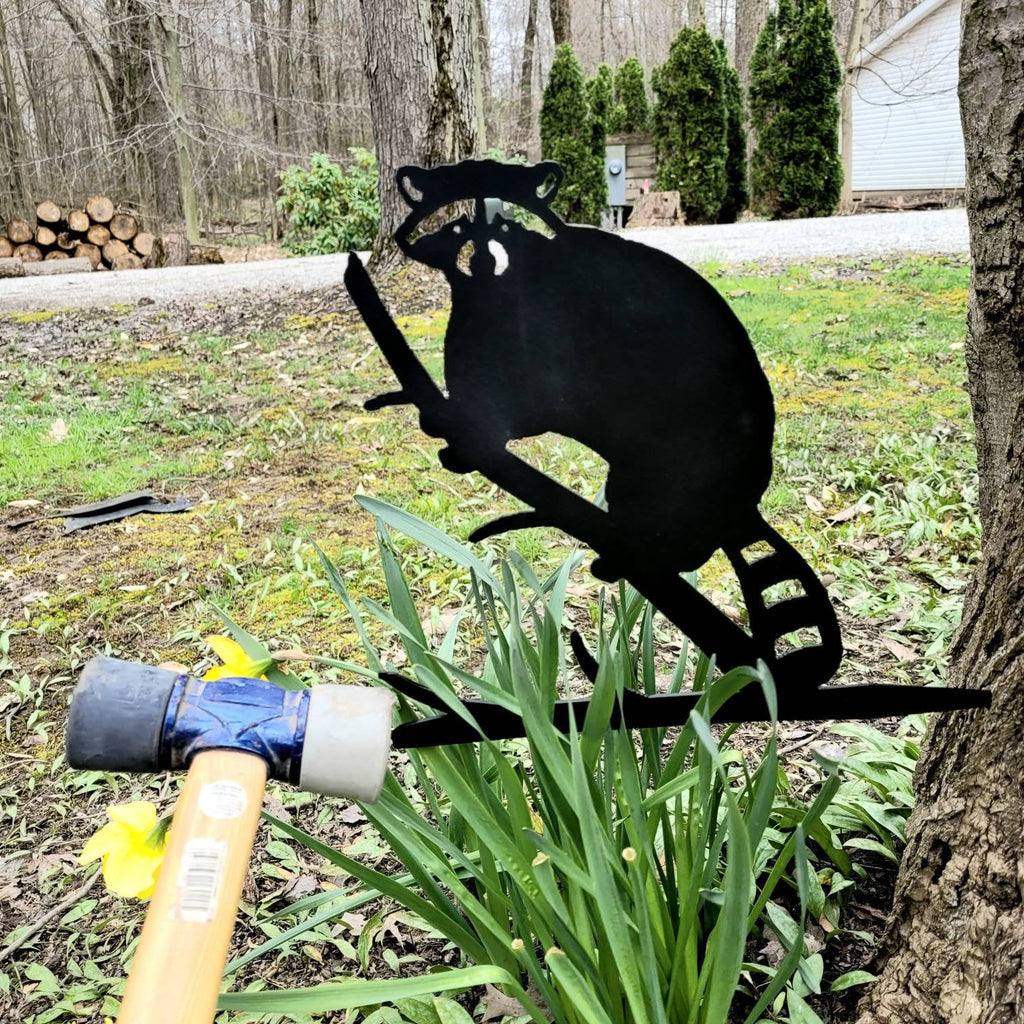 Raccoon Metal Garden Stake Metal Garden Stake — alternate angle