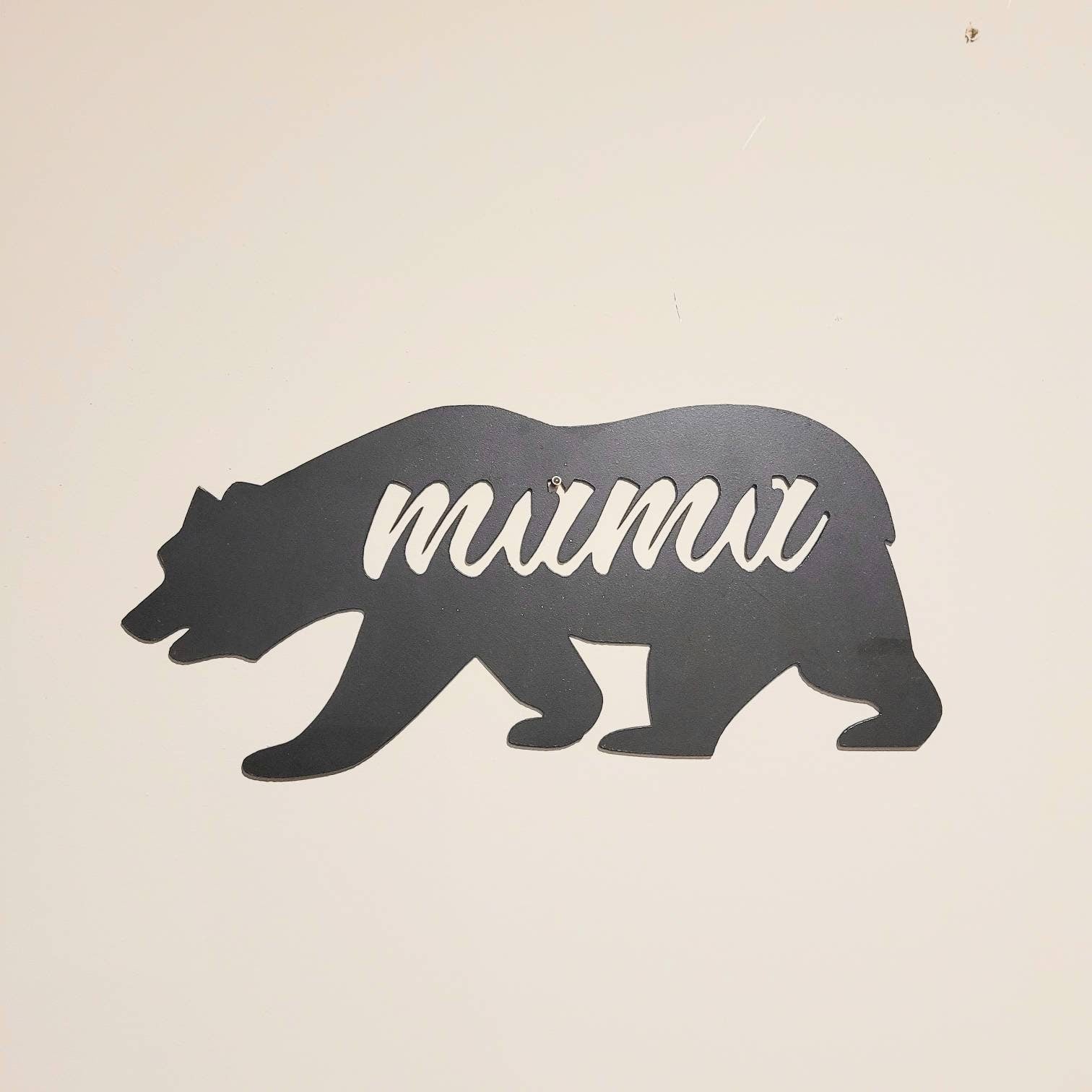 Mama Bear Metal Wall Art Aluminum Sign — front view on white background